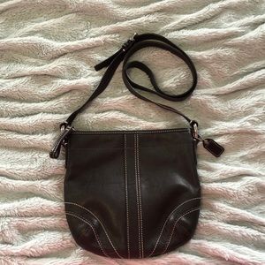 Authentic Coach brown leather crossbody